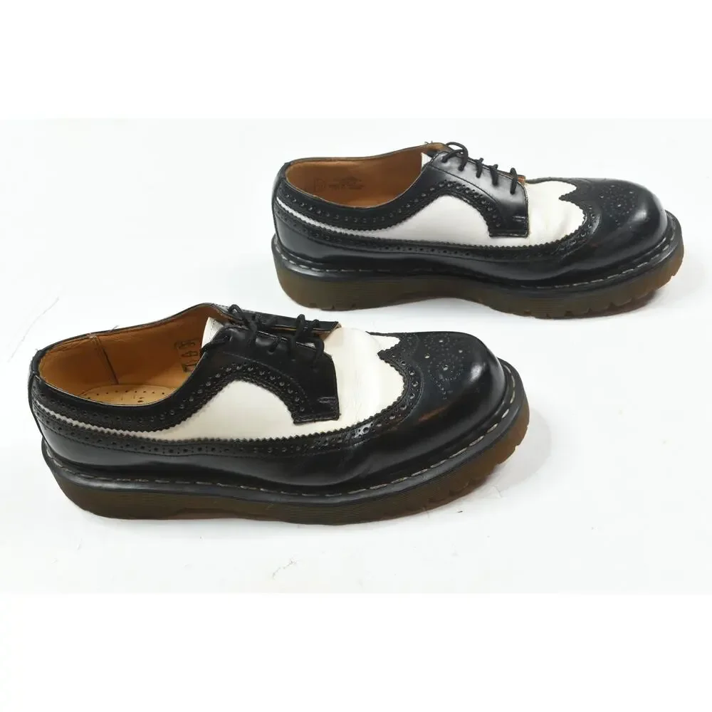 Dr Marten Bex Smooth Leather Brogue Shoes Mens 12 Black White Lace-Up Comfort